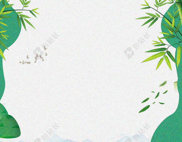 绿色清新竹子纹理山水端午节赛龙舟海报背景