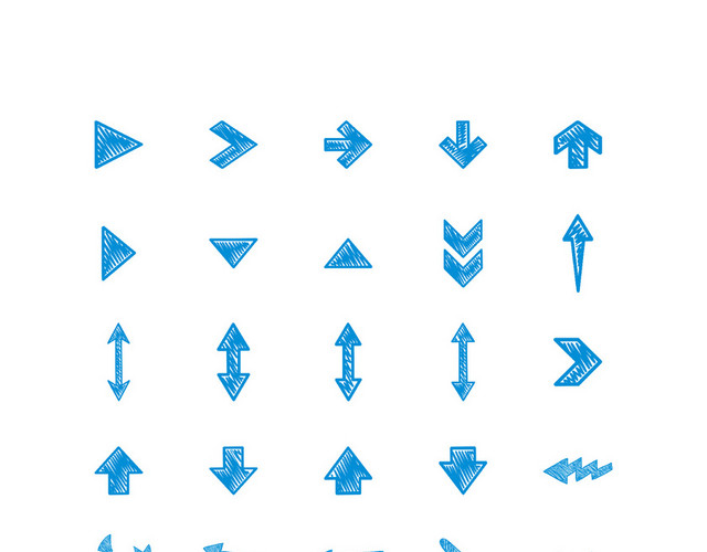 蓝色箭头卡通矢量标识