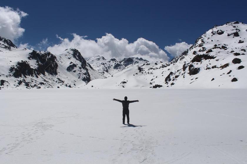 旅游清新尼泊尔徒步旅行背景图片