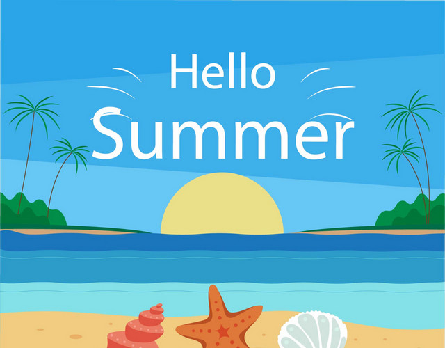夏天夏季沙滩太阳素材