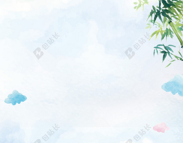 水彩中国风彩色竹子端午节赛龙舟海报背景