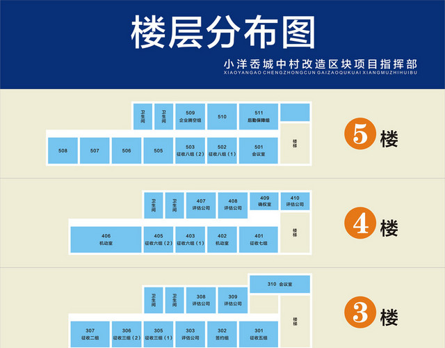楼层指示牌楼层分布图