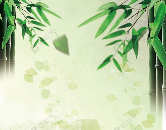 清新纹理竹子粽子特价端午节促销海报背景