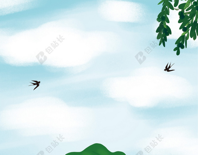 手绘卡通二十四节气立夏海报背景