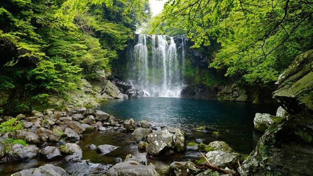 济州岛天帝渊瀑布 济州天帝渊瀑布 天帝渊瀑布 天帝渊