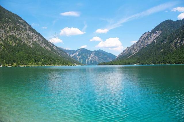 普兰湖 奥地利 湖 景观 性质 水 BERGSEE 夏季