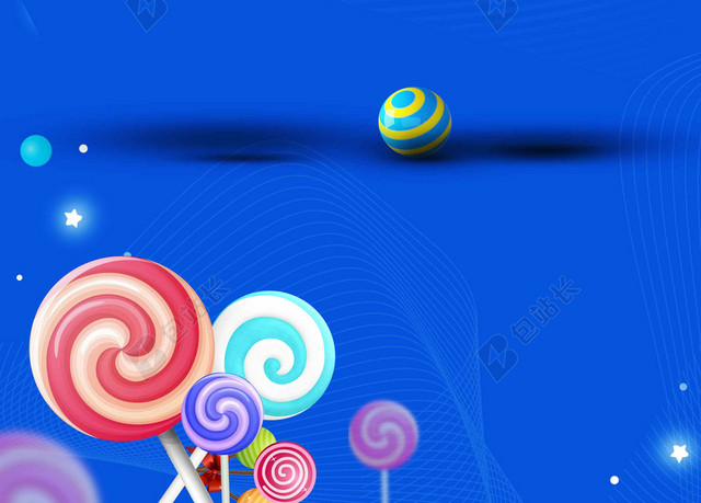 蓝色星光圆形物体卡通61六一儿童节宣传海报背景