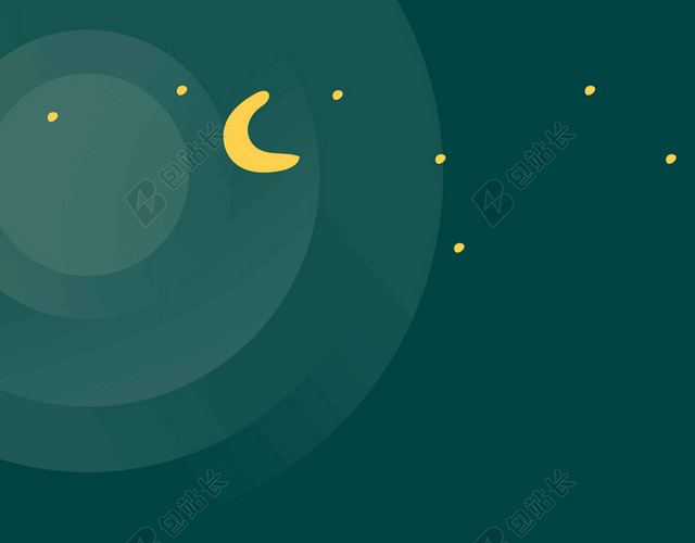 绿色夜色树木房子风景卡通夏令营海报背景