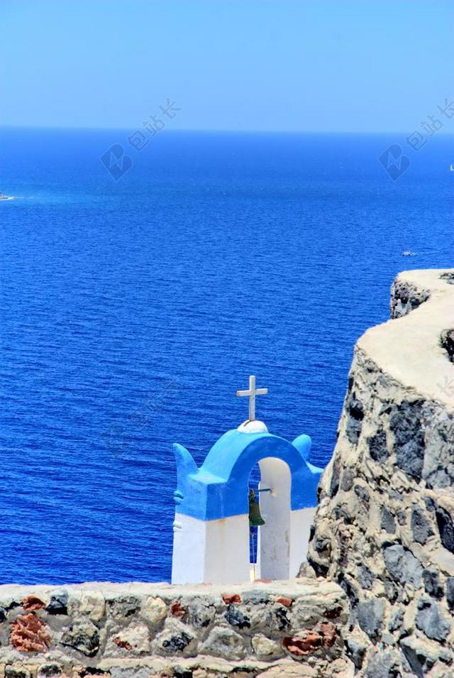 希腊 圣托里尼 海滩 太阳 假期 夏天 假日 海岸 水 海
