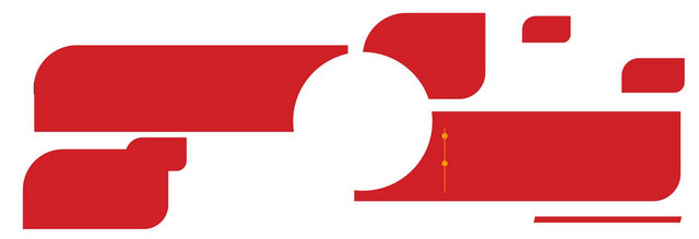 红白圆形矩形线条几何卡通企业文化墙公司励志海报背景