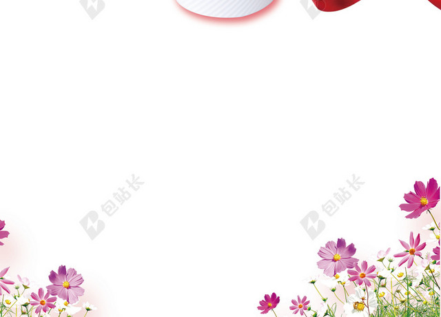 母亲节快乐红色鲜花感恩宣传促销米色背景海报