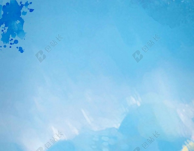 蓝色天空帽子水墨水彩简约54五四青年节海报背景展板
