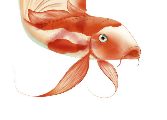 金鱼卡通插画素材
