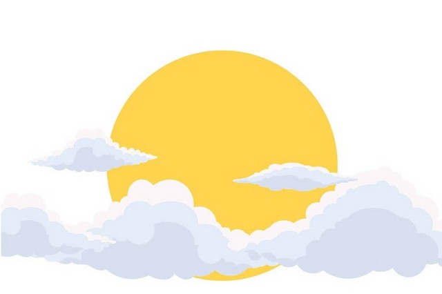 太阳夏天夏日白云PNG素材
