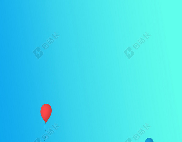 卡通儿童宝宝游泳圈大西瓜夏天蓝色海报背景