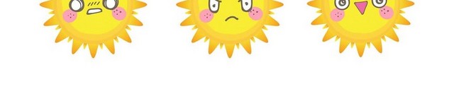 太阳夏日夏天表情集合PNG素材