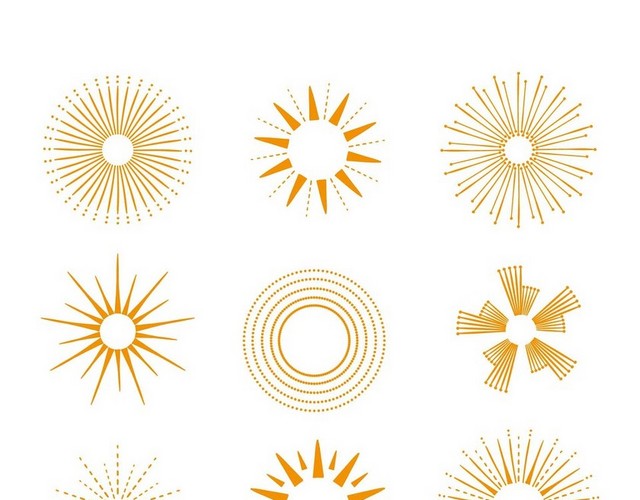 太阳夏天夏日太阳集合PNG素材