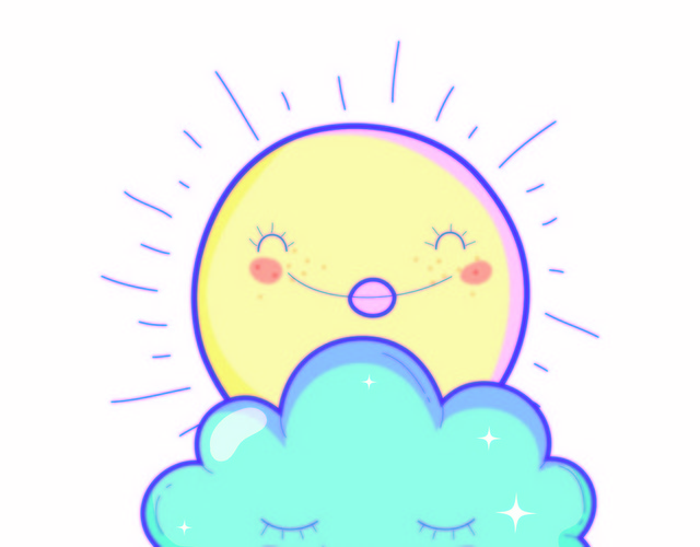 太阳夏天夏日简笔画云彩PNG素材