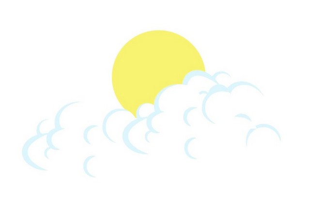 太阳夏天夏日黄日白云PNG素材