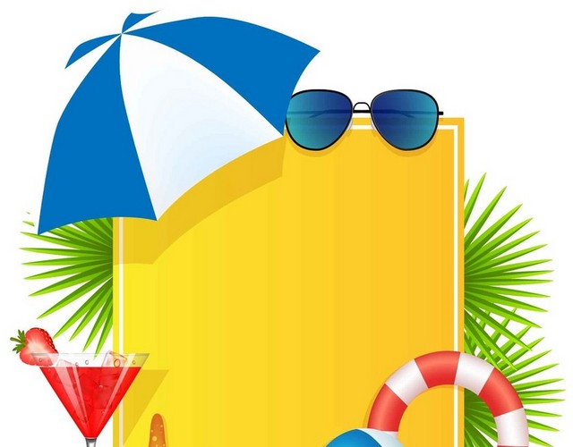 夏天夏日雨伞果汁球PNG素材