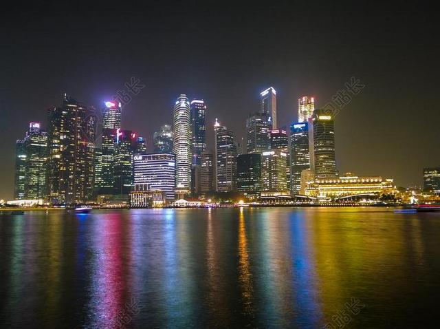 旅游清新新加坡夜景背景图片