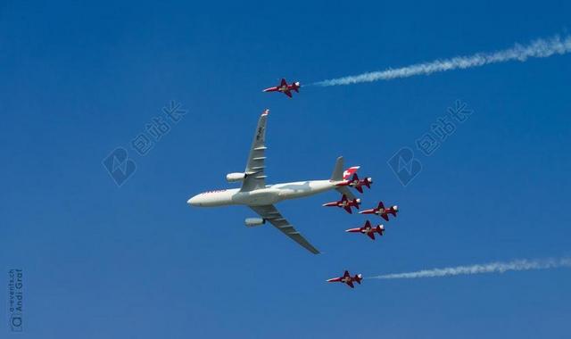 航天航空客机飞行背景图片