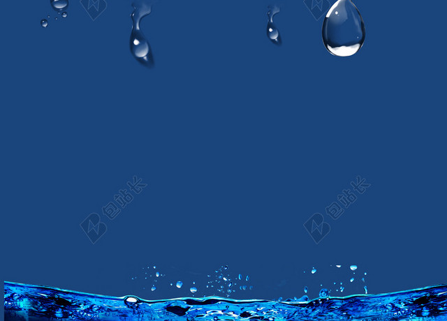 水里游泳的帅气男子健身游泳宣传蓝色背景海报