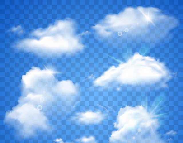 天空白云手绘卡通白色云朵