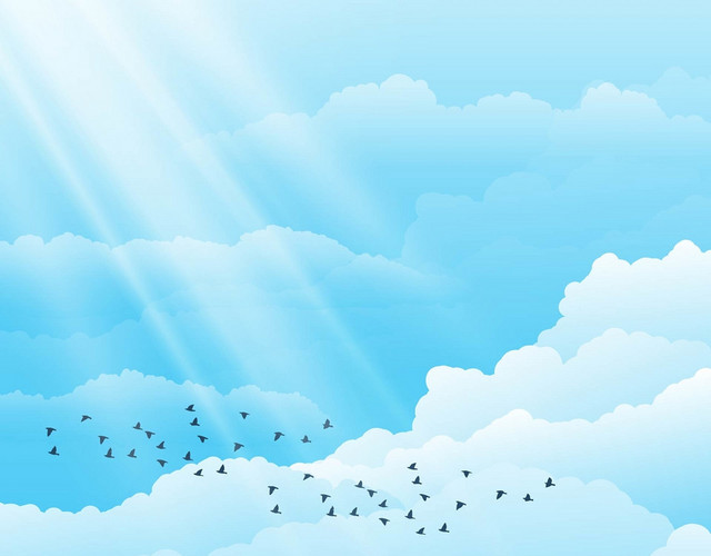 天空手绘白色云朵素材