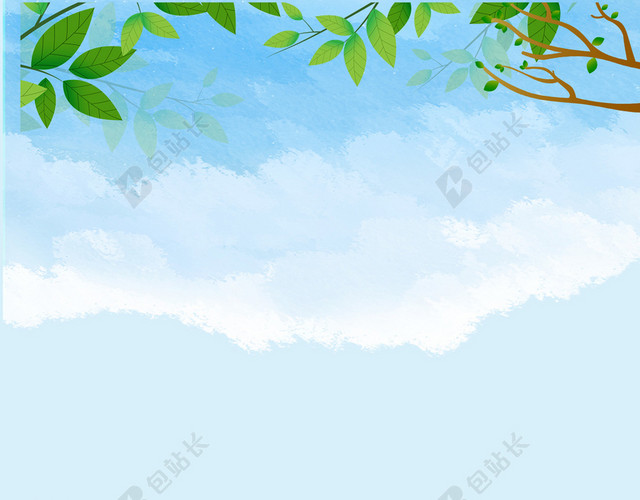 蓝色卡通夏令营背景图