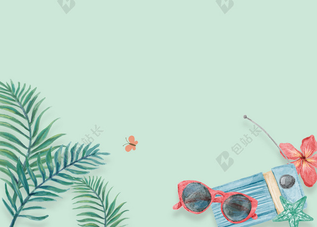 绿色简约风立夏背景图