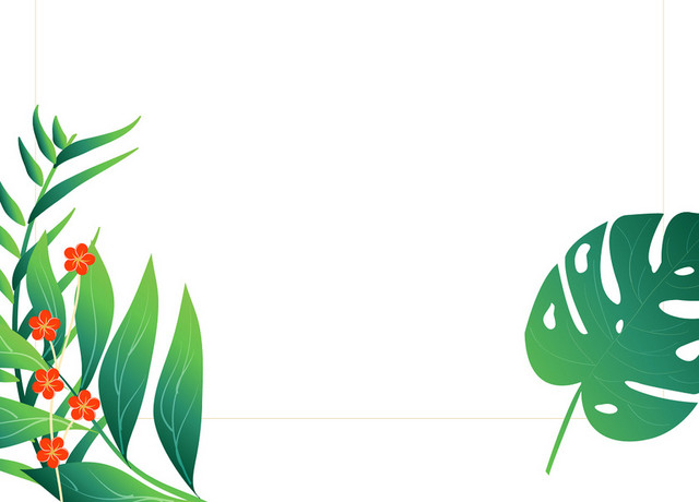 棕榈叶热带植物树叶花素材