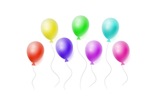 彩色气球派对矢量素材