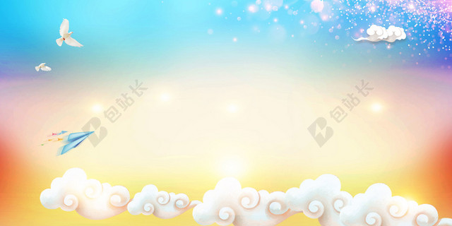 蓝色小清新护士节海报背景素材
