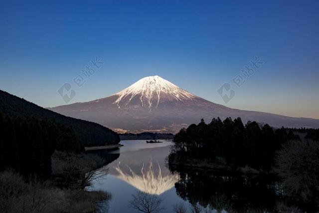 旅游清新富士山倒影背景图片