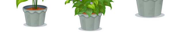 景观植物红叶紫花植物盆栽盆景矢量素材