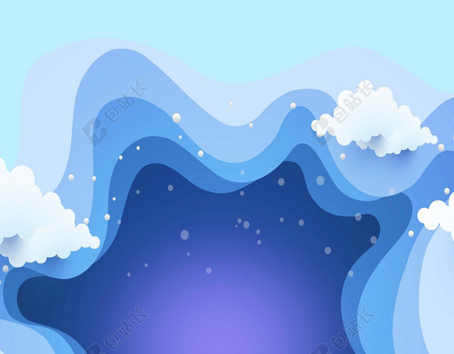 立体多边形蓝色边框夏天立夏二十四节气蓝色背景炫光海报