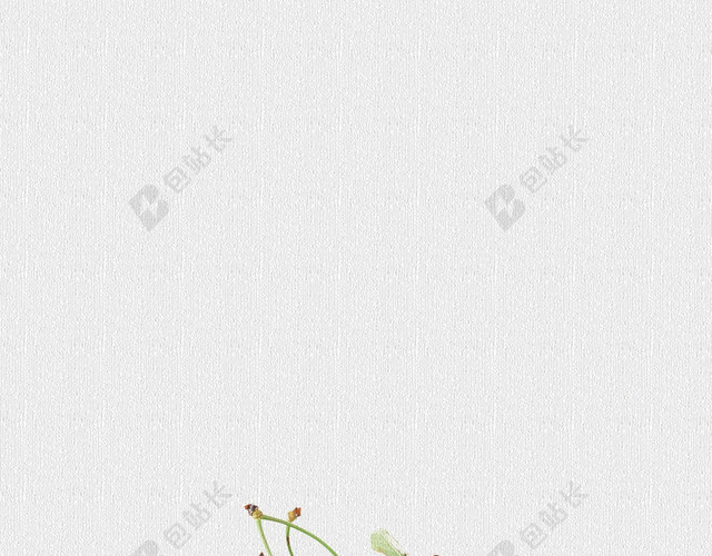 白色圆形绿叶简约清新中国风樱桃车厘子水果宣传海报背景