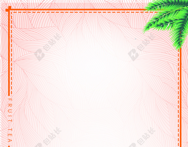 黄色边框绿叶装饰背景素材黄色边框绿叶装饰背景素材