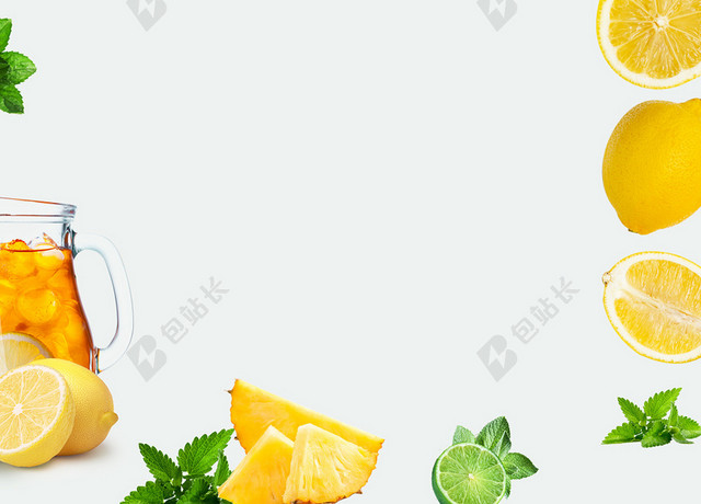 多种水果树叶边框背景素材