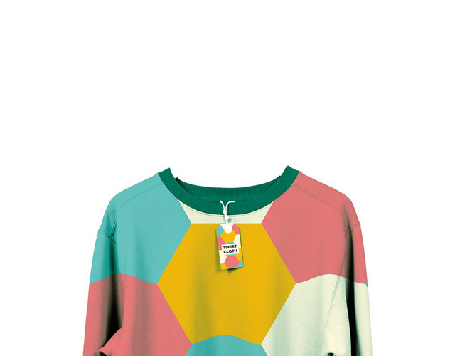 彩色拼接毛衣服装男装PNG素材