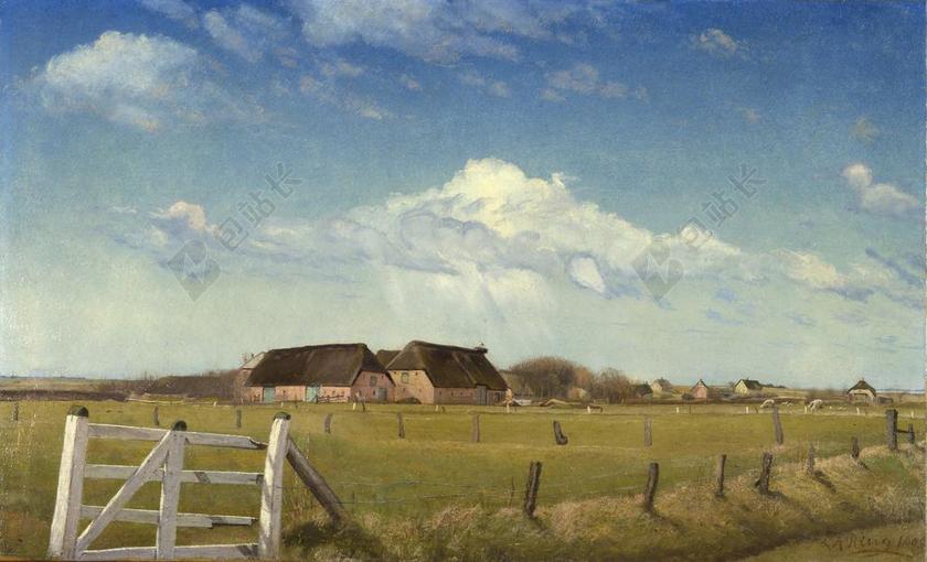 画家时尚绘画田园风光背景图片