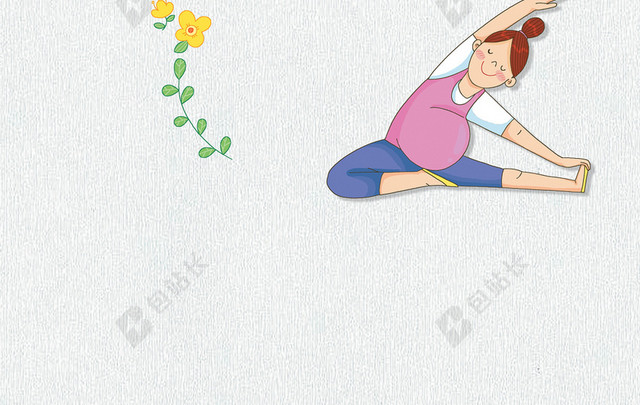 手绘可爱女人健身房健身名片米色背景海报