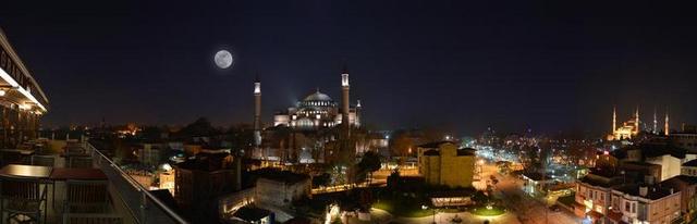 唯美土耳其夜景背景图片