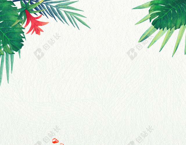 卡通果汁西瓜汁叶子清新背景素材