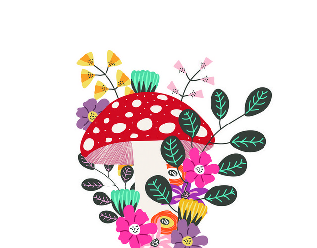 蘑菇花朵植物PNG素材
