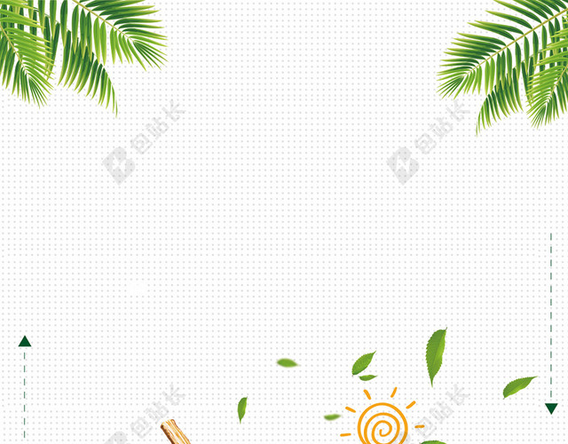 白色简约树叶榴莲水果海报背景
