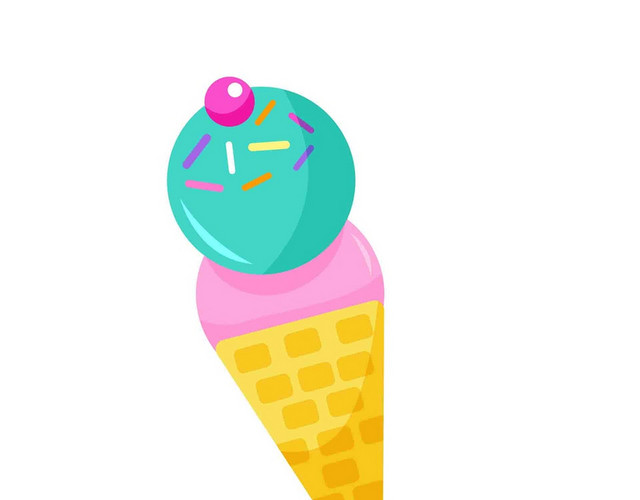 甜品生日庆祝彩色冰激凌素材