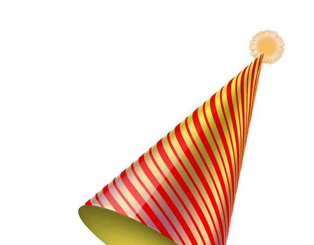 生日庆祝橙色渐变礼帽素材