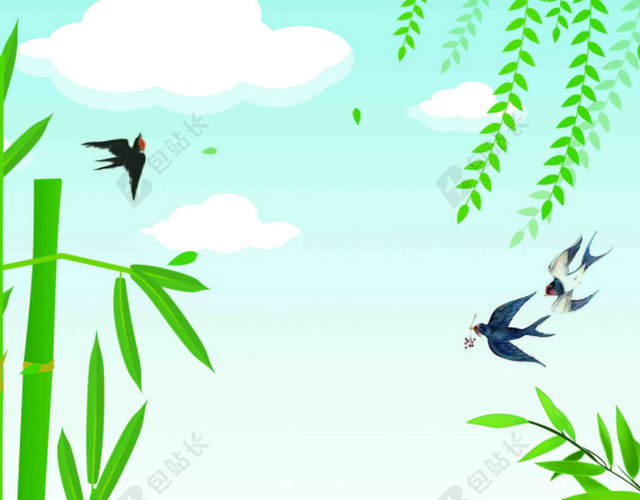 端午节节日竹叶草地背景素材